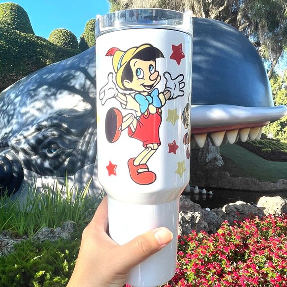 Disney Pinocchio 40 oz Tumbler/Water bottle/Mug with hand carry handle. … - Picture 7 of 12